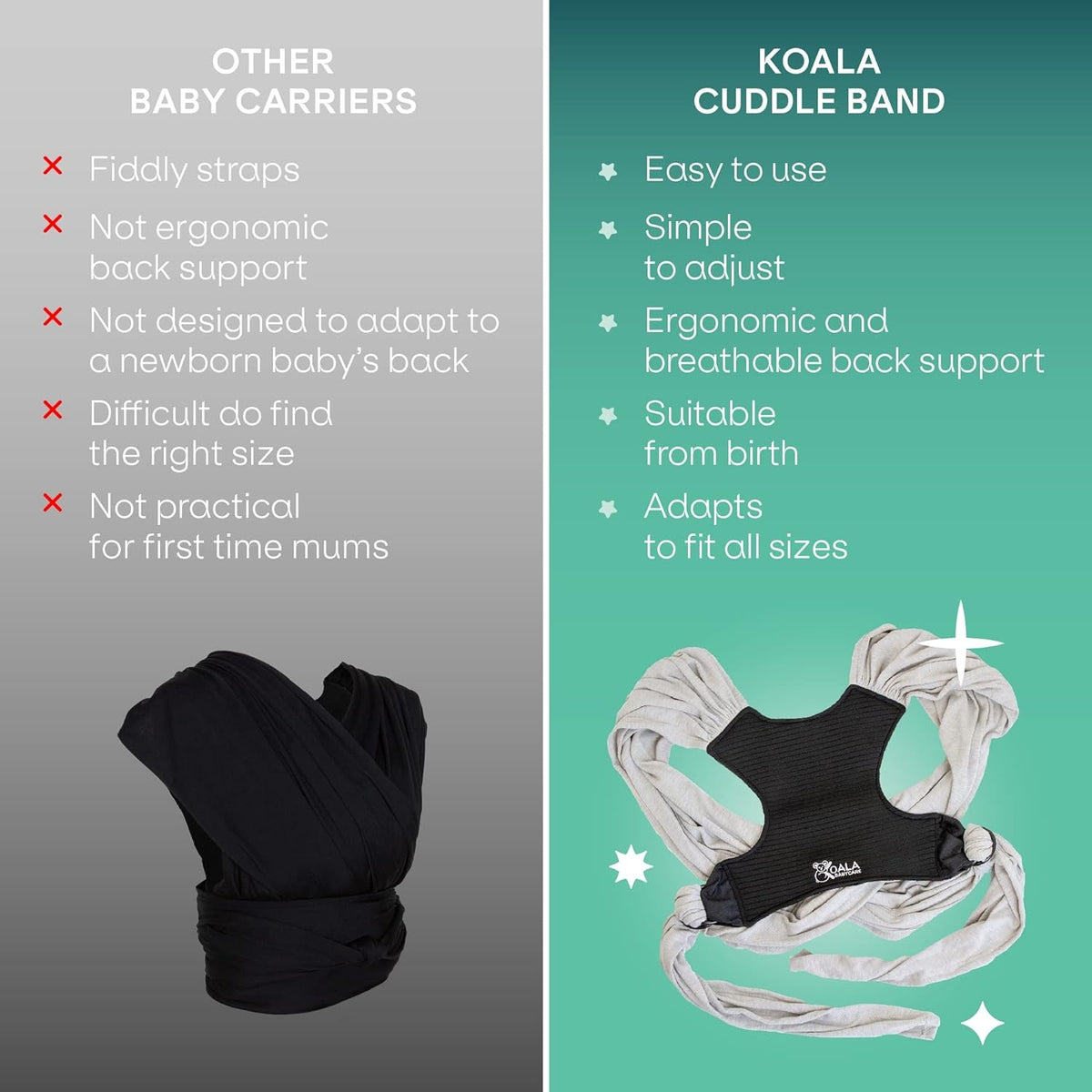 KOALA BABYCARE chusta do noszenia dziecka 2w1
