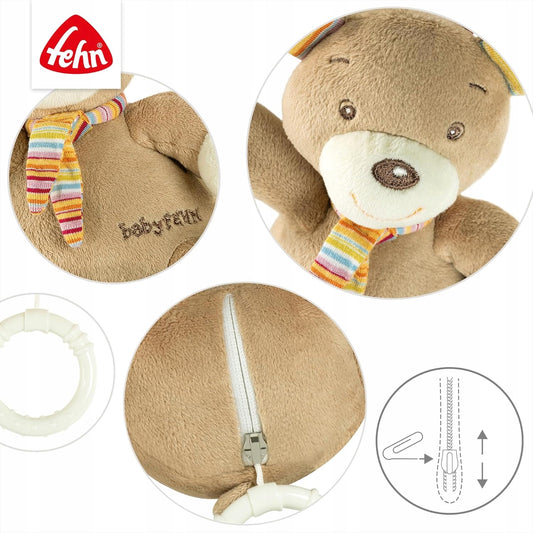 FEHN medvídek závěsná MAZLIVKA s HRACÍ SKŘÍŇKOU 14 cm