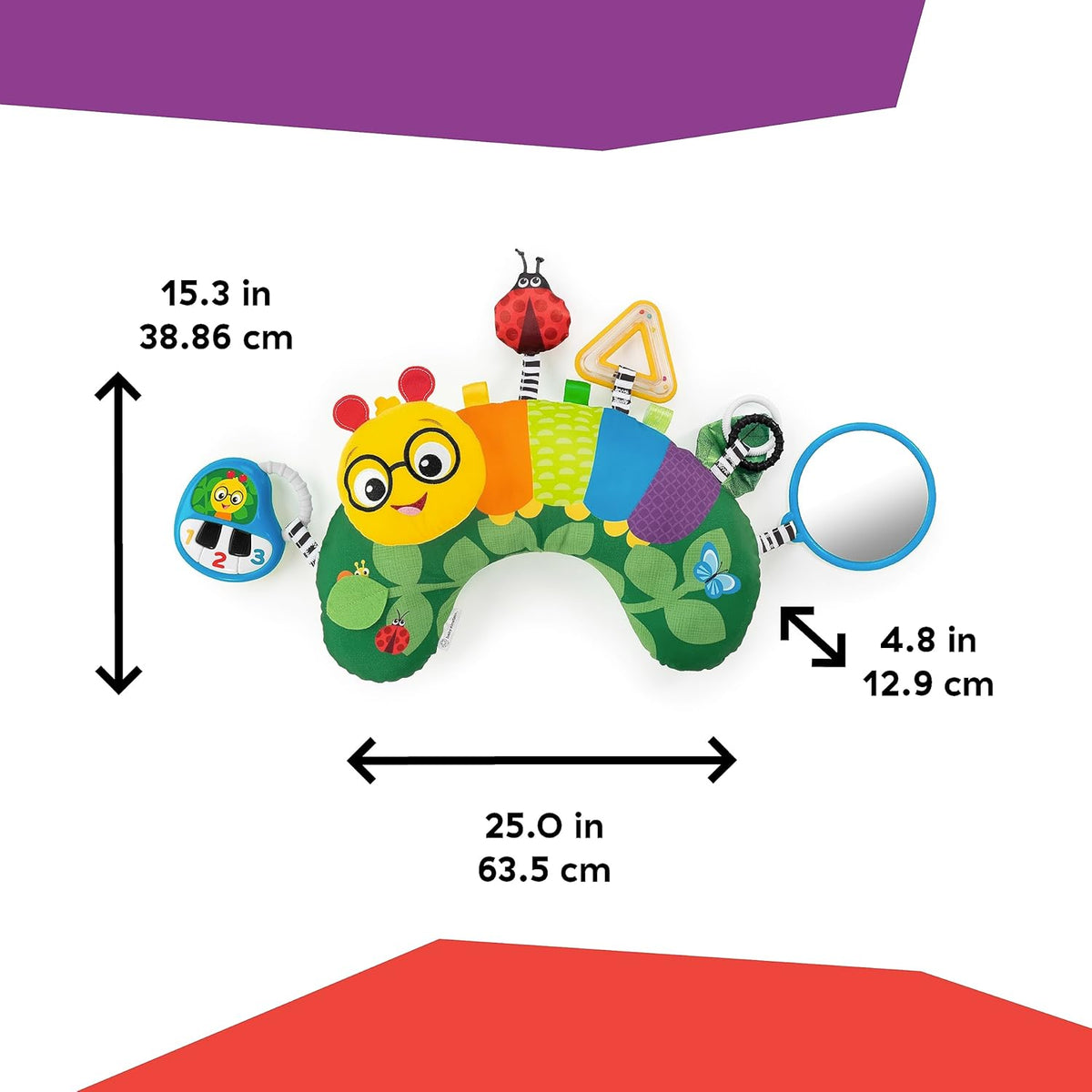 Μαξιλάρι παιχνιδιού BABY EINSTEIN για την κοιλιά, κάμπια 0+