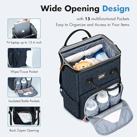 LEKEBABY Wickelrucksack WASSERDICHT