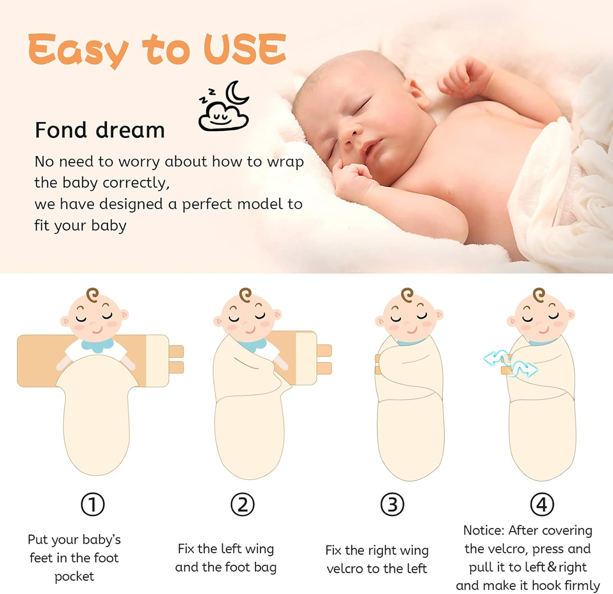 MIRACLE BABY swaddle, sleeping bag