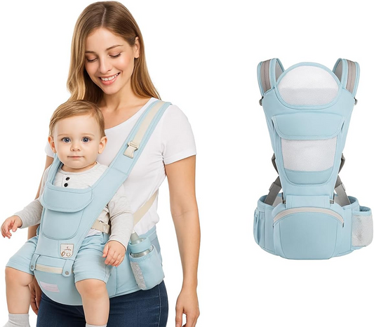 Ergonomische Babytrage mit Hüftgurt 4-in-1