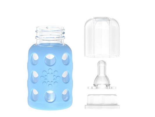 LifeFactory üveg cumisüveg tokban 120 ml 3 hónap+ cumifej 1