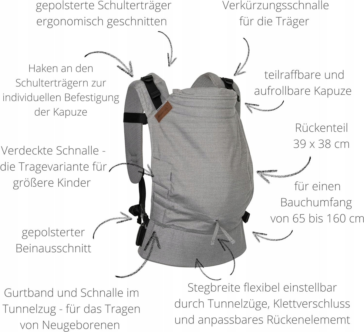 HOPPEDIZ BUCKLE 4 az 1-ben ergonomikus babahordozó 3,5–20 kg