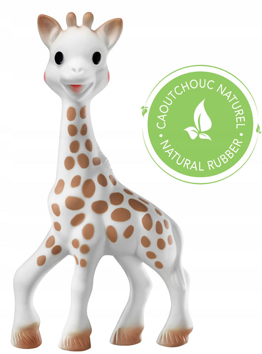 Set girafe Sophie pour bébés anneau de dentition naturel + hochet