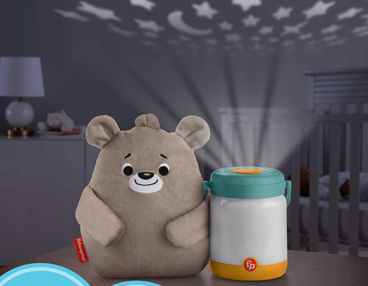 FISHER-PRICE nyugtató plüss hangokkal, projektorral, éjjeli fénnyel és szentjánosbogarakkal