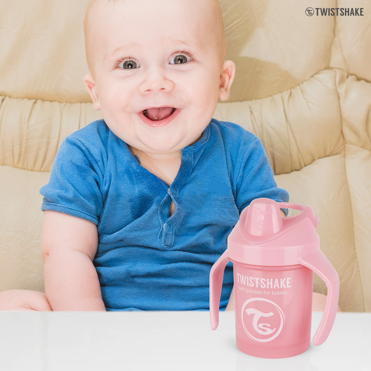 TWISTSHAKE Mini Cup tazza antigoccia con beccuccio e frullatore 230 ml 4 m+