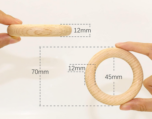 RUBY Handmade handgefertigte Beißringe aus Holz 7 cm 8 Stück