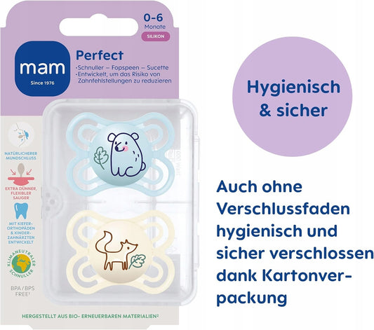 MAM Perfect cumi x2 0–6 hónapos korig + doboz