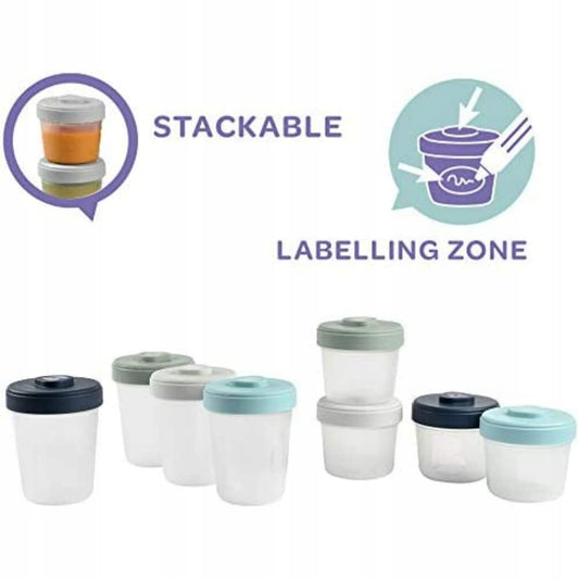 BEABA contenitori per alimenti 4 x 150ml 4 x 250ml