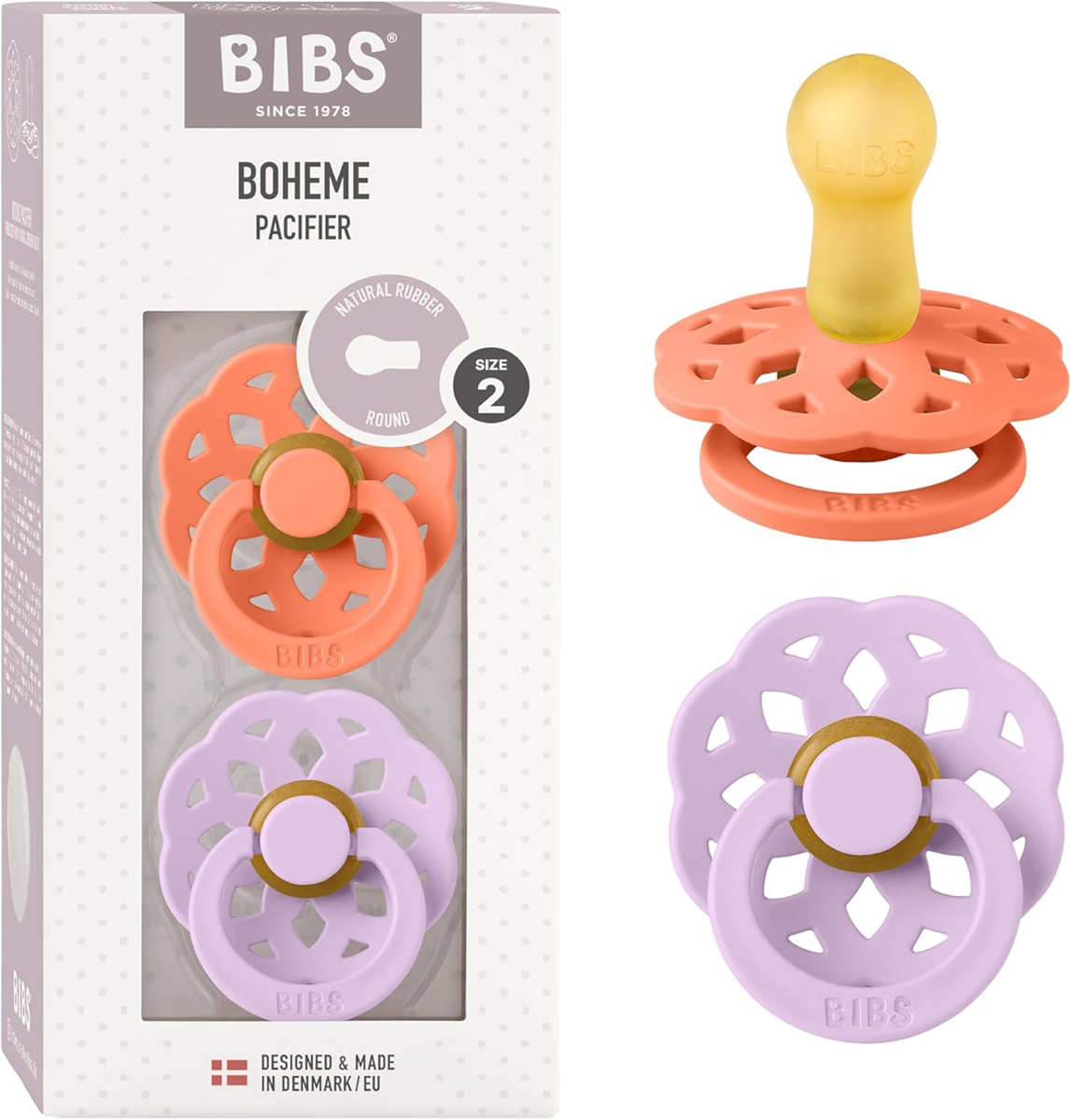 BIBS BOHEME nyugtató cumik 2db-os csomag 6 hónap+