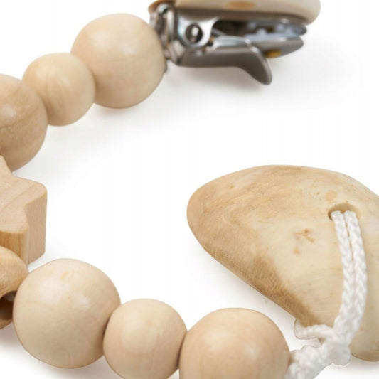 GRUNSPECHT anneau de dentition en racine d’iris sur chaîne en bois 20 cm