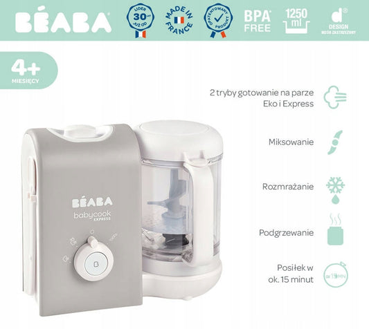 BEABA Babycook Express 4 az 1-ben pároló, mixer, kiolvasztó, melegítő
