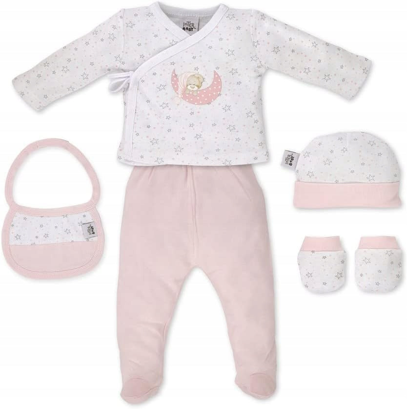 INTERBABY coffret cadeau en bambou pyjama bonnet chaussettes bavoir