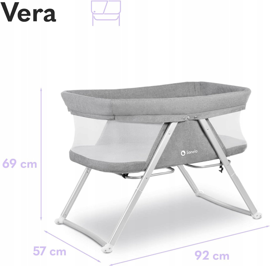 LIONELO VERA 3 az 1-ben összecsukható utazóágy 9 kg-ig