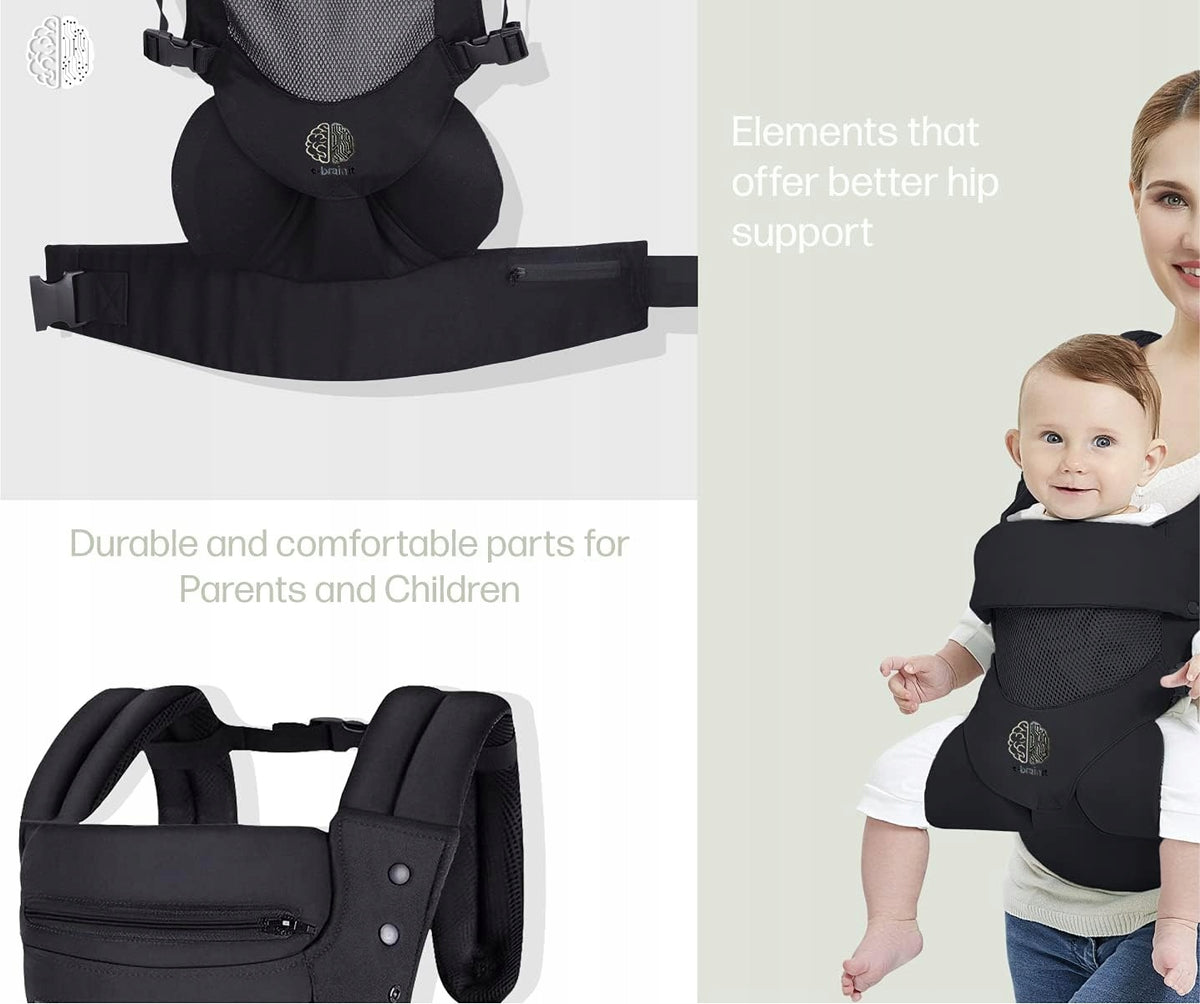 EBRAINIT ergonomikus babahordozó hálós anyaggal, 4 hónapos kortól 18 kg-ig