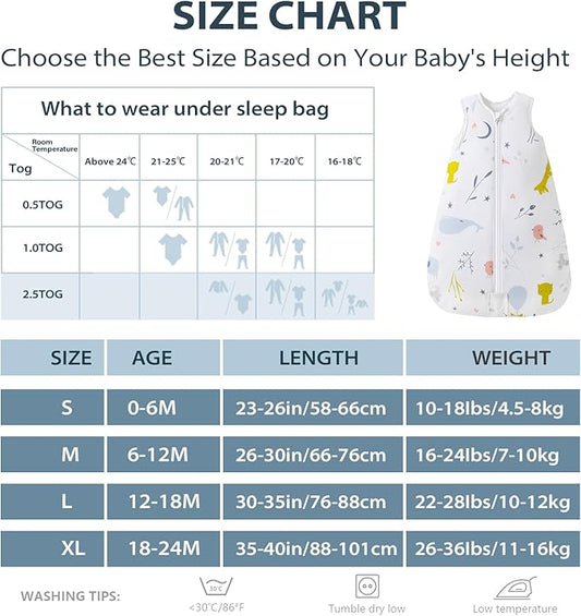 MOSEBEARS Schlafsack 2,5TOG 12-18 Monate
