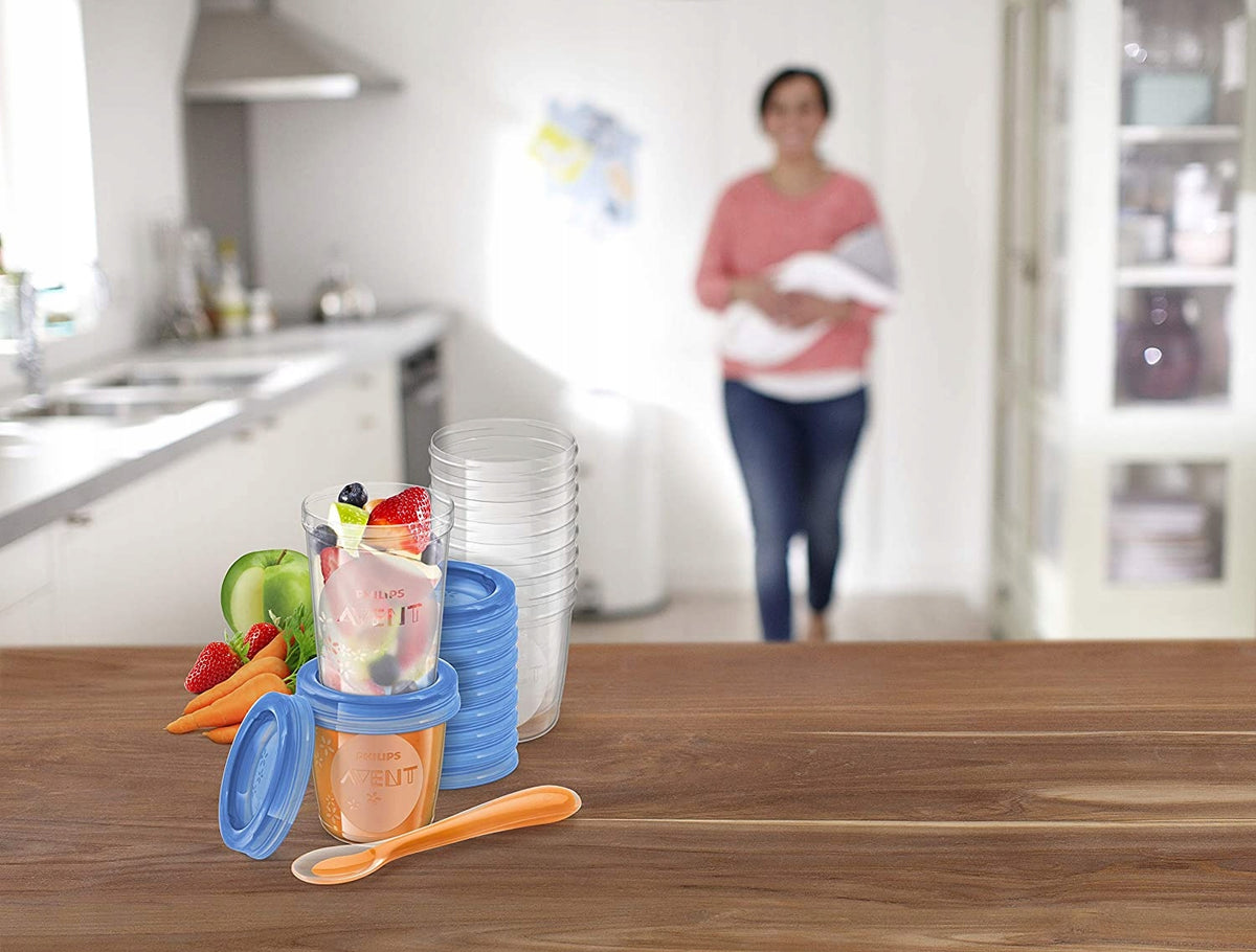 PHILIPS AVENT SCF721/20 zestaw kubeczków po przechowywania żywności x 20 + łyżeczka