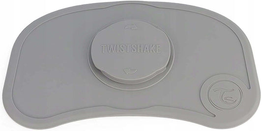 TWISTSHAKE mata CLICK MAT z talerzykiem 6msc+ silikonowa mata do karmienia dla dzieci, szara