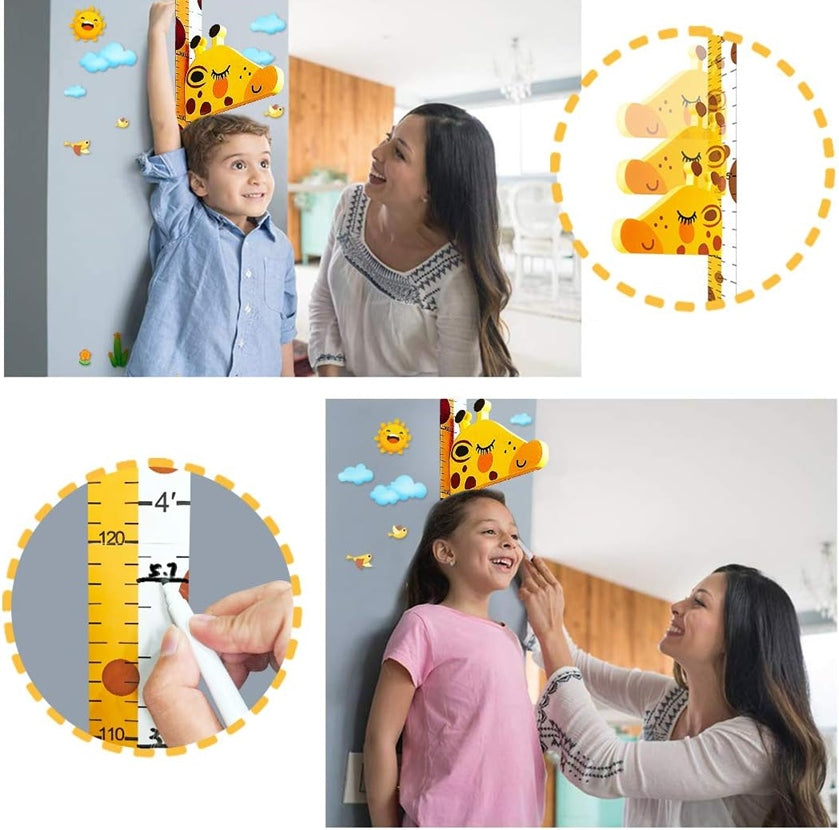 DUOUPA magasságmérő eltolható ZSIRÁF fejjel 180 cm + falmatricák