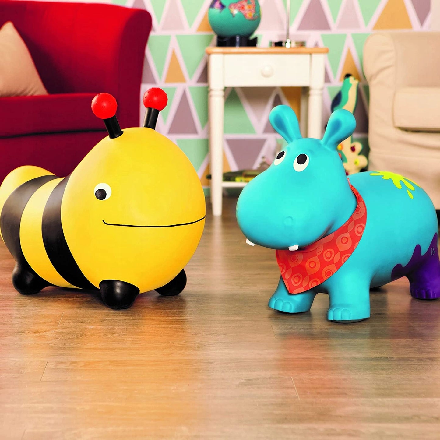 B.TOYS hipopotam GUMOWY SKOCZEK 61 cm + pompka
