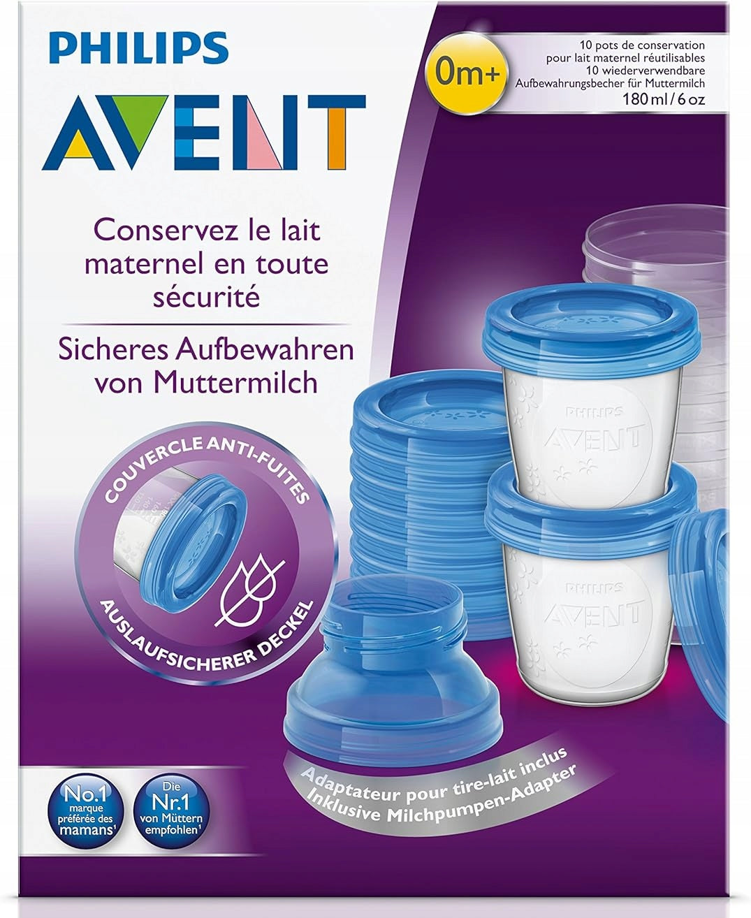 PHILIPS AVENT recipientes para alimentos x10 con adaptadores