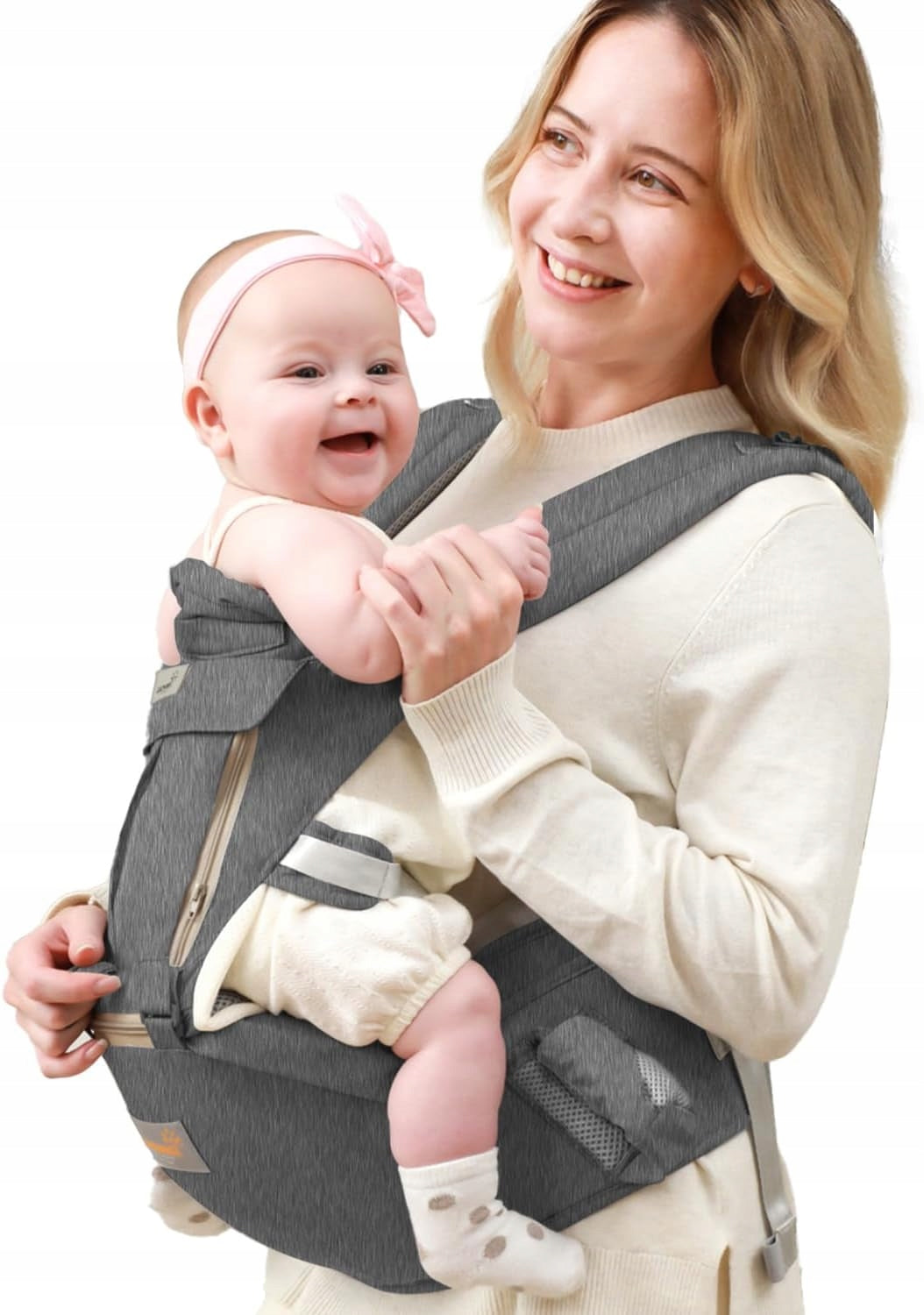 MOMIDEAL ergonomische Babytrage mit Hüftgurt 6-in-1