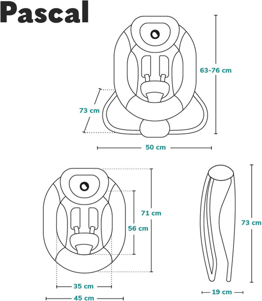 LIONELO PASCAL 2-in-1 ligstoel schommelstoel tot 9kg melodieën + vibraties