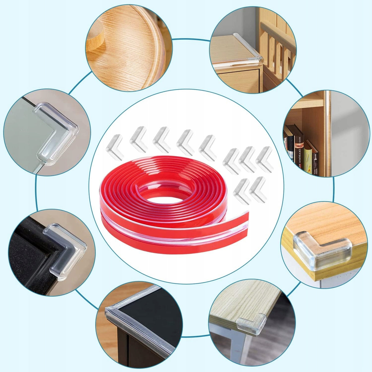 JANEYO protezione angolare in gomma x10 nastro in silicone x2m