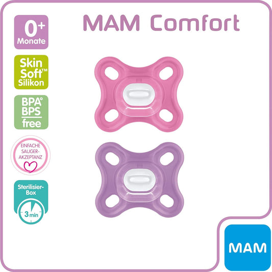 MAM COMFORT cumi koraszülött újszülötteknek, 2 db, 0 hónapos kortól