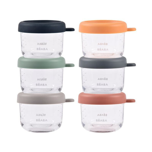 Béaba Sunrise üveg ételtároló edények 150 ml x6