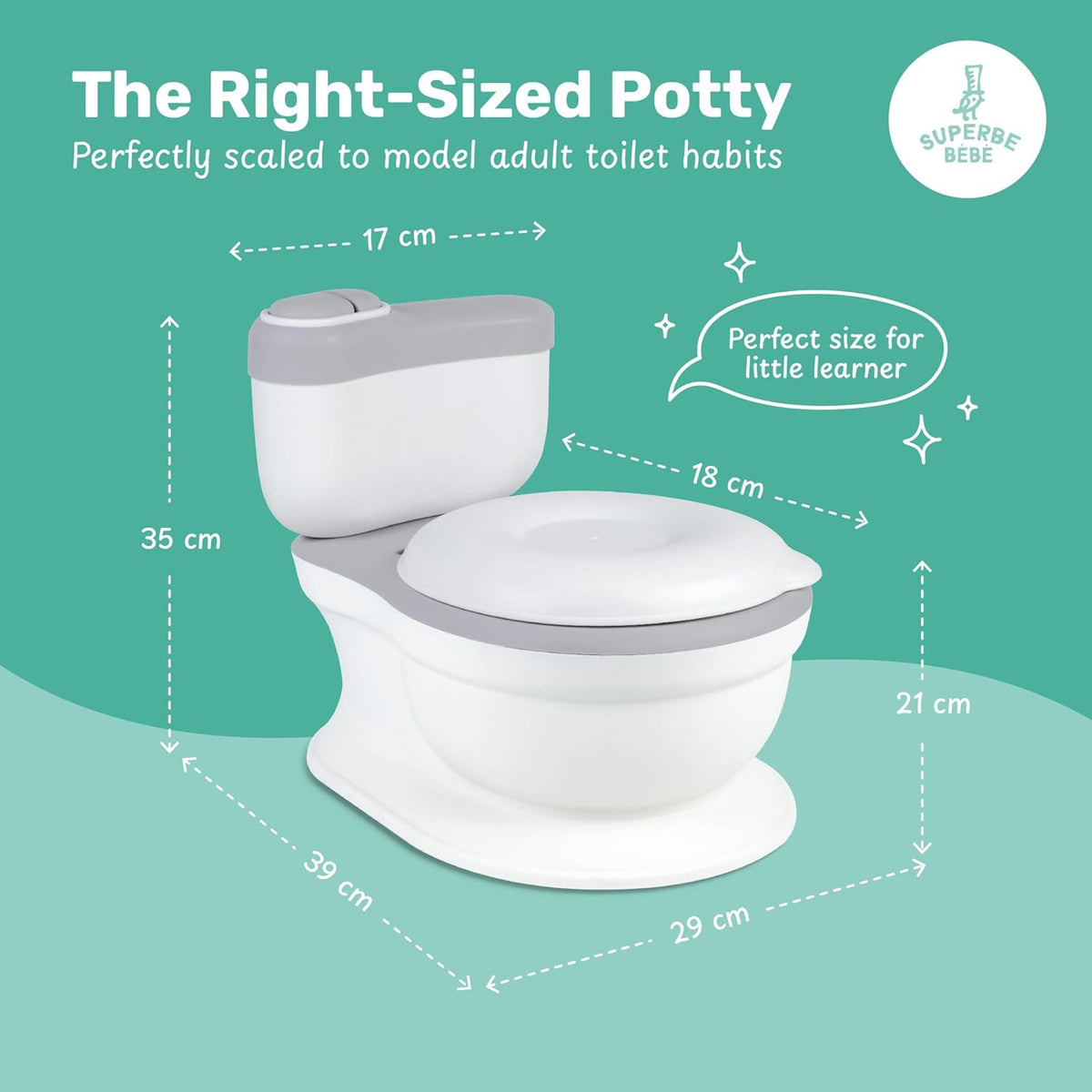 SUPERBE BEBE pot de chambre avec compartiment pour papier toilette + SON