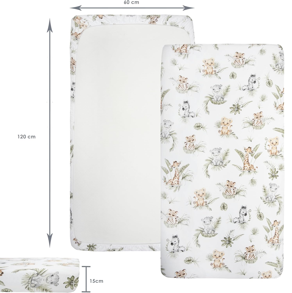 MEDIPARTNERS sábana bajera para cuna 60cmx120cm 3 unidades