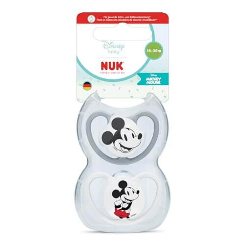 NUK Perfect Match Air smoczki 18-36 mies. Disney Baby Mickey Mouse, ortodontyczne, z wentylacją i dużymi otworami