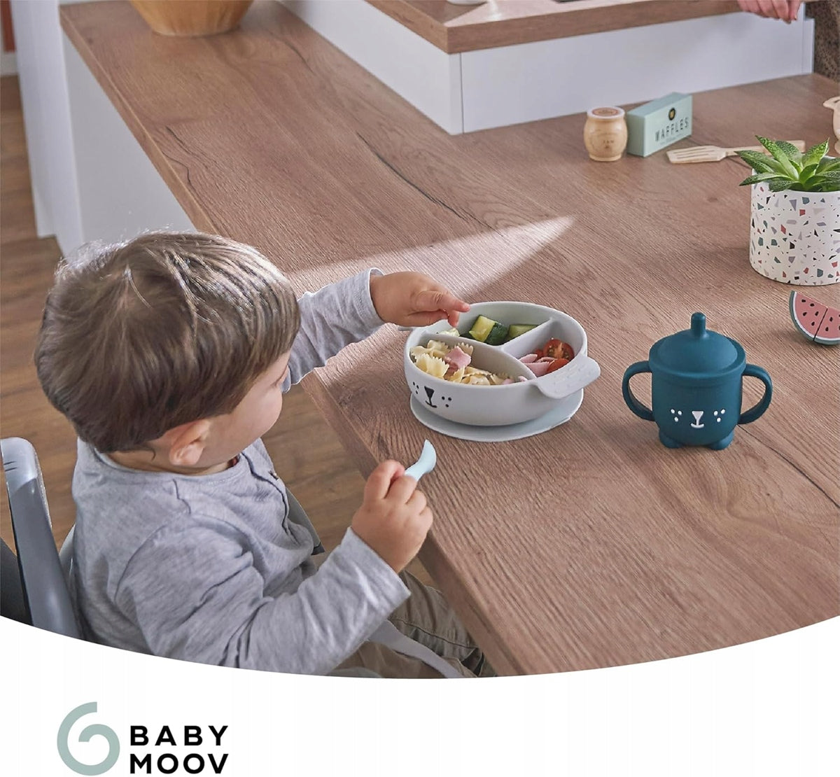 BABYMOOV LEARN'ISY Set of dishes. - Plate, cup, cupcake, cupcake, cupcake