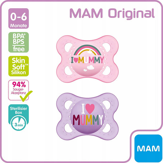 MAM ORIGINAL nyugtató cumi x2 0-6 hó + doboz