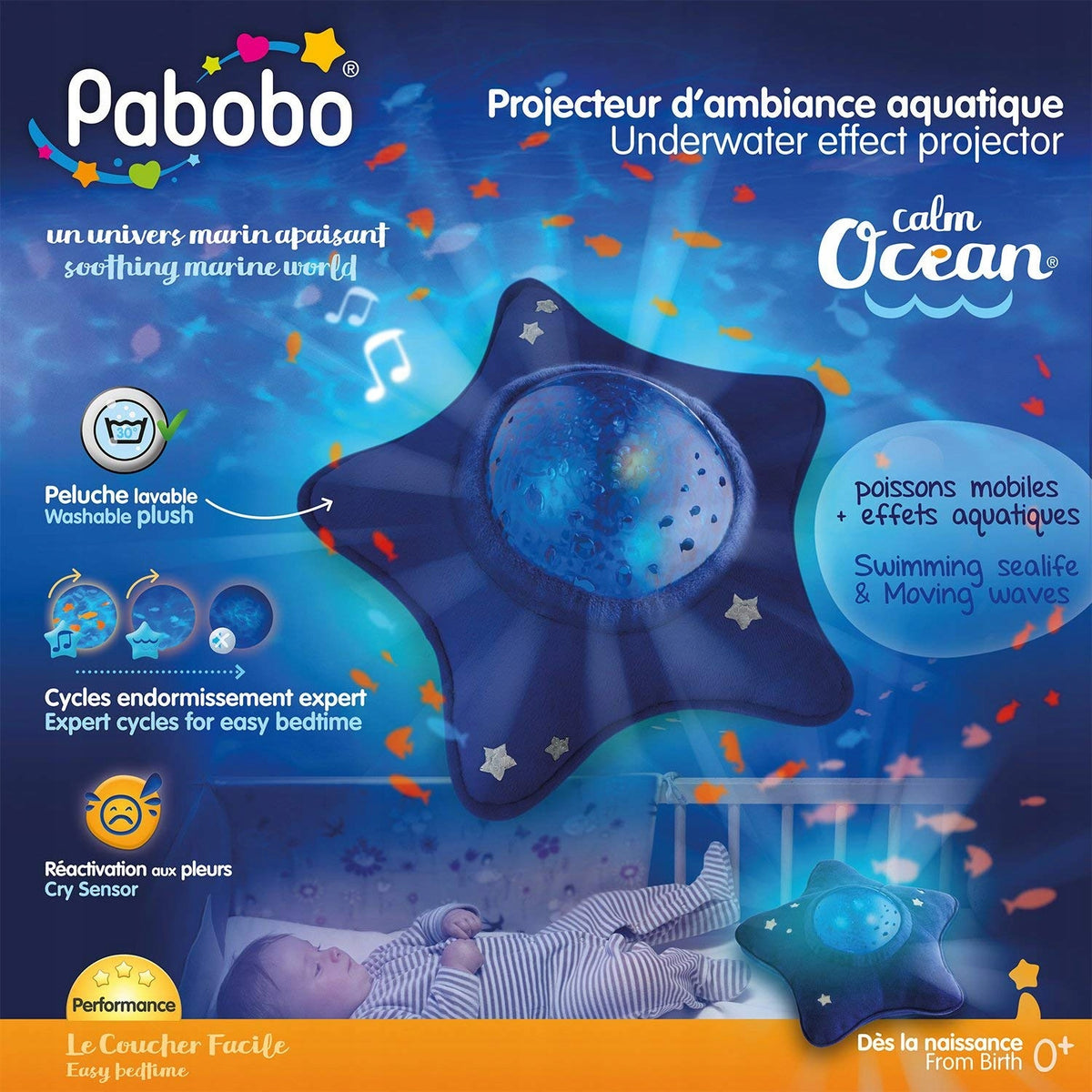 PABOBO Rolige Ocean PROJEKTOR med melodi "O