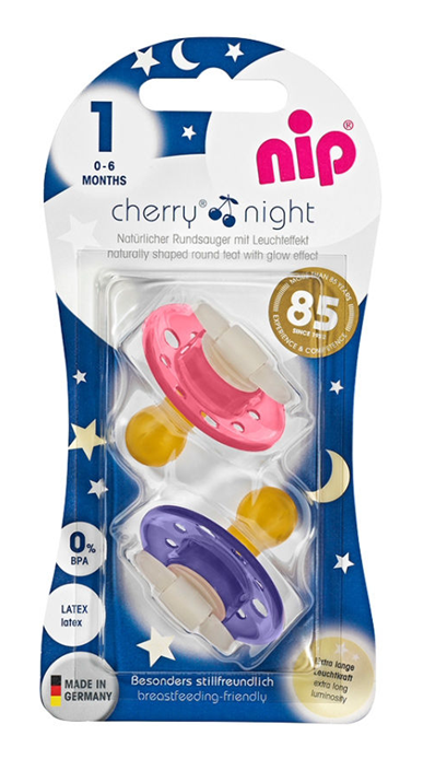 NIP CHERRY NIGHT sucette apaisante x2 0-6mois