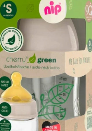 NIP Cherry Green 120 ml üveg cumisüveg 0+ latex cumi S