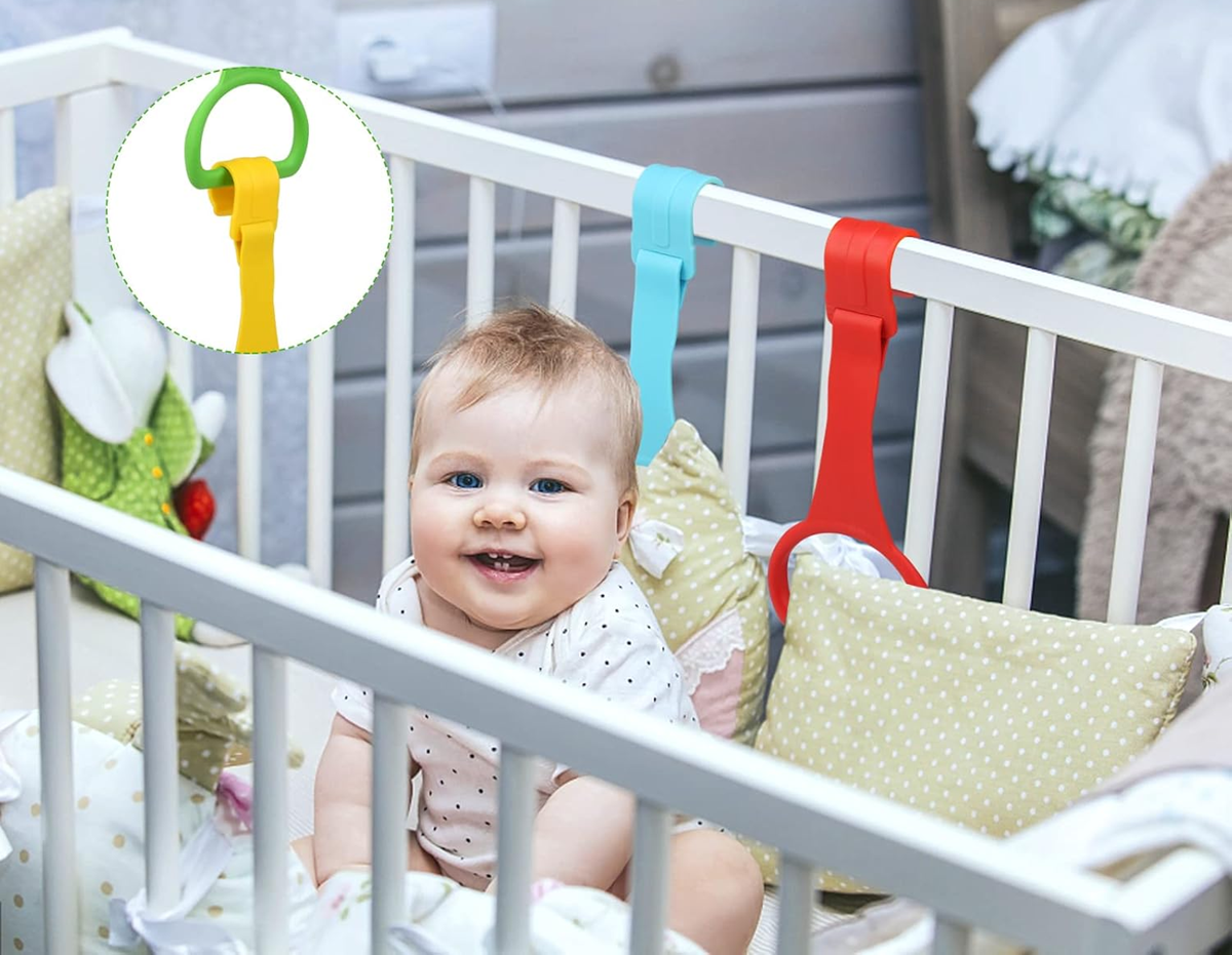 JOY PLUS Silikongriffe für Gitterbetten zum leichteren Aufstehen des Kindes, 4 Stück