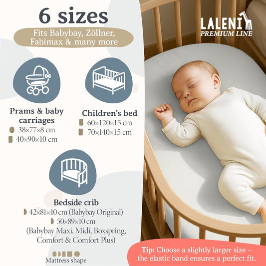 LALENI σεντόνι με λάστιχο για καρότσι 38x77 x2