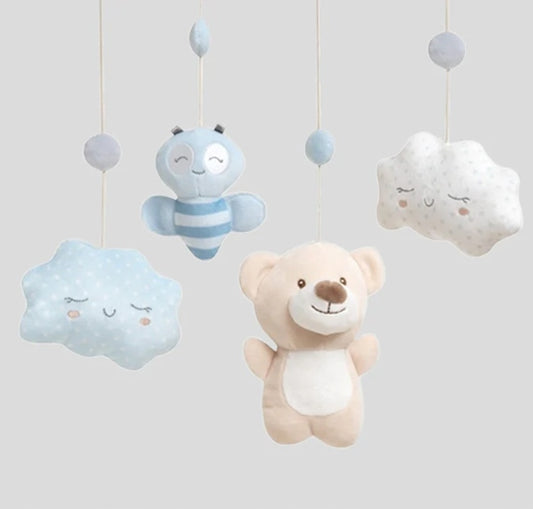 INTERBABY zenélő kiságyforgó MACKÓK és FELHŐK