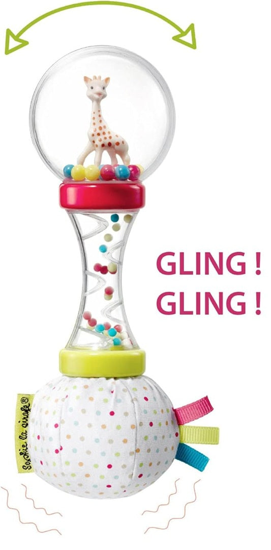 SOPHIE LA GIRAFE Maracas mit Rassel und Knisterpapier 17 cm