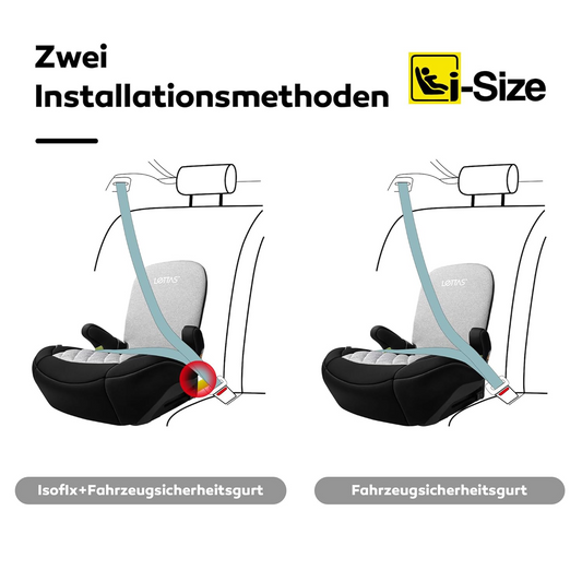 LETTAS I-SIZE asiento elevador para coche grupo III con ISOFIX