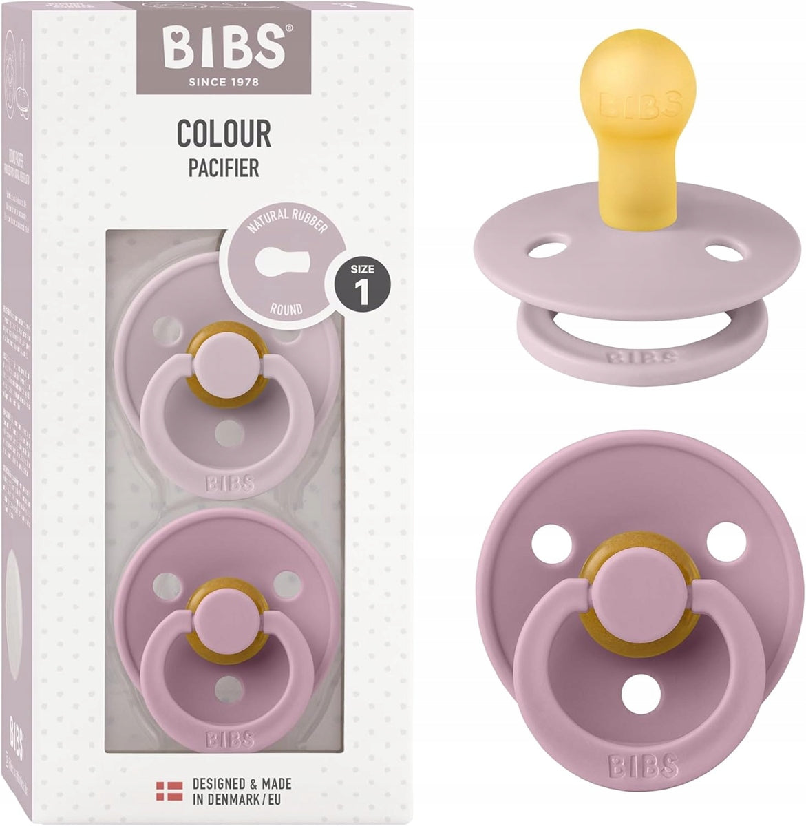 BIBS COLOUR chupetes calmantes 2 unidades caucho 0-6 meses
