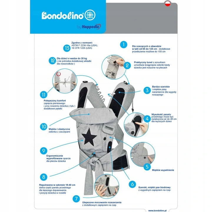 HOPPEDIZ Bondolino Plus porte-bébé ergonomique