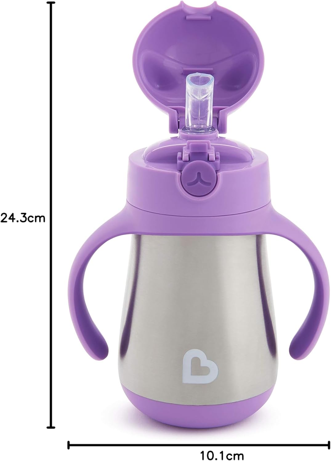 MUNCHKIN Cool Cat szivószálas, szivárgásmentes acél bögre 237 ml