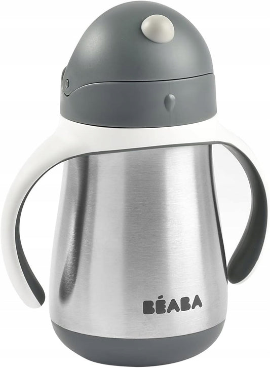 BEABA szivárgásmentes szívószálas acél bögre 250 ml