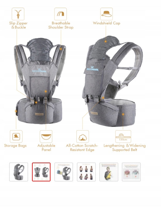 ECCOMUM ergonomikus babahordozó derékpánttal 6 az 1-ben