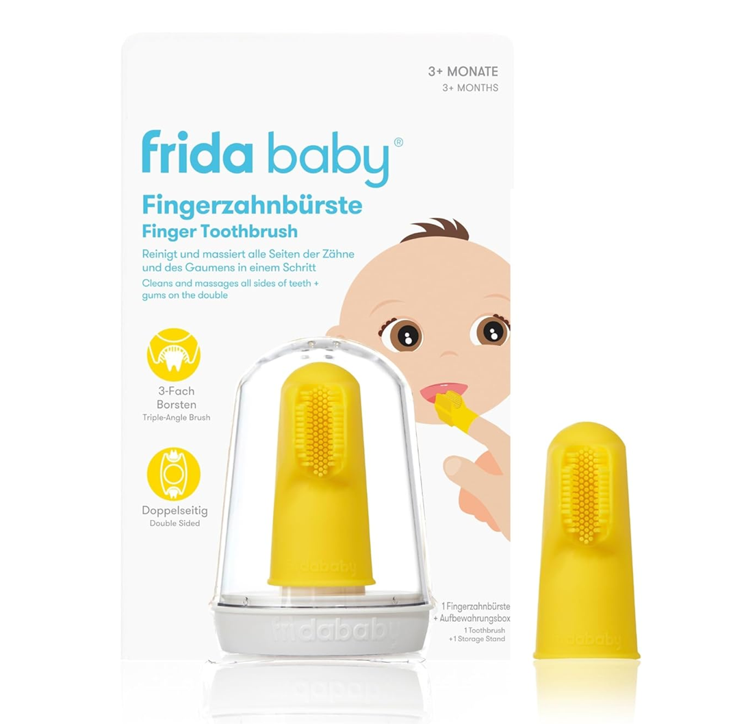 FRIDA BABY siliconen tandenborstel voor op de vinger + opbergdoosje